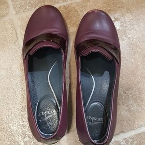 Maroon leather Dansko loafers